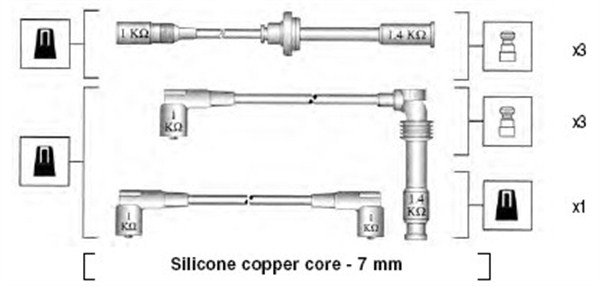 MAGNETI MARELLI Gyújtókábel készlet MSK524_MM