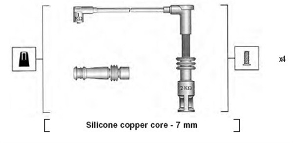 MAGNETI MARELLI Gyújtókábel készlet MSK528_MM