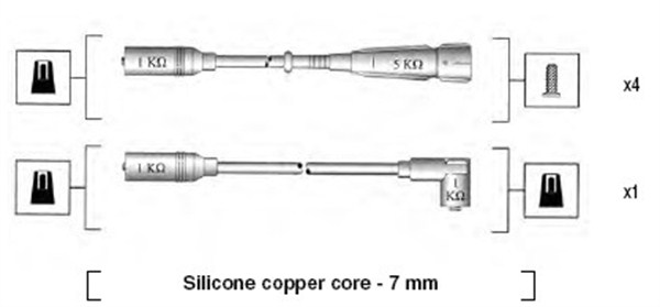 MAGNETI MARELLI Gyújtókábel készlet MSK529_MM