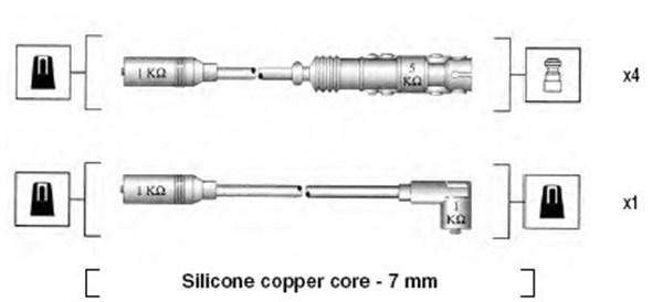 MAGNETI MARELLI Gyújtókábel készlet MSK530_MM