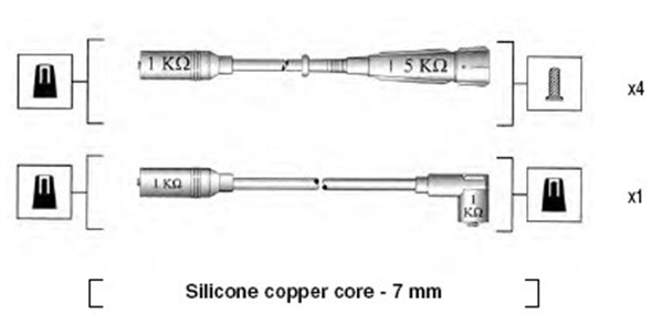 MAGNETI MARELLI Gyújtókábel készlet MSK531_MM