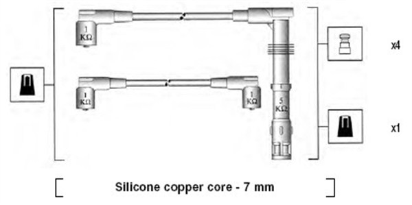 MAGNETI MARELLI Gyújtókábel készlet MSK536_MM