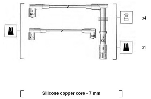 MAGNETI MARELLI Gyújtókábel készlet MSK537_MM