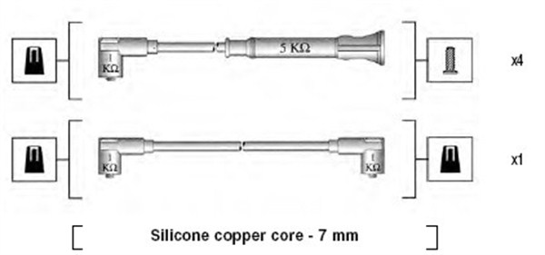 MAGNETI MARELLI Gyújtókábel készlet MSK562_MM