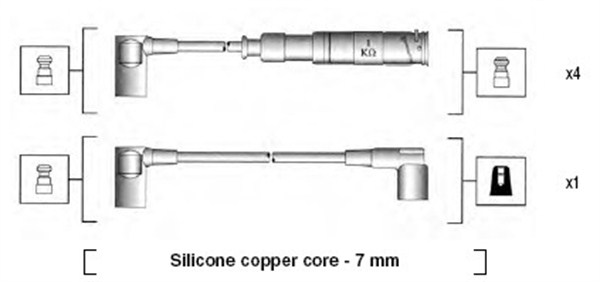 MAGNETI MARELLI Gyújtókábel készlet MSK651_MM