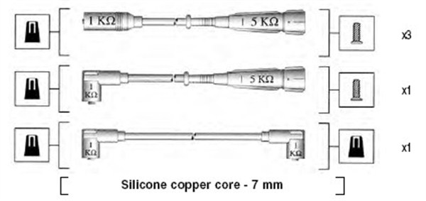 MAGNETI MARELLI Gyújtókábel készlet MSK750_MM
