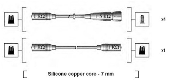 MAGNETI MARELLI Gyújtókábel készlet MSK755_MM