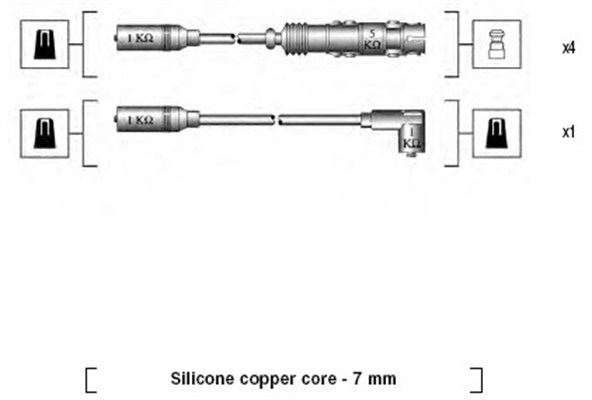 MAGNETI MARELLI Gyújtókábel készlet MSK757_MM