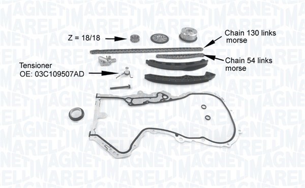 MAGNETI MARELLI Vezérműlánc hajtás készlet MCK1210_MM