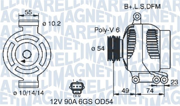 MAGNETI MARELLI Generátor MQA13883_MM