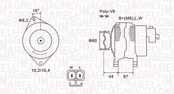 MAGNETI MARELLI Generátor MQA1526_MM