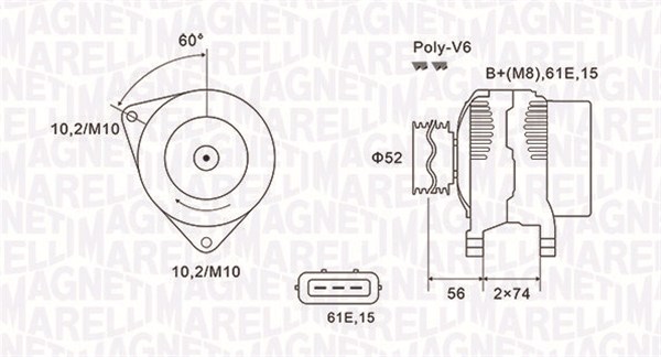 MAGNETI MARELLI Generátor MQA1580_MM