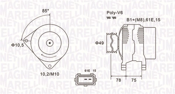 MAGNETI MARELLI Generátor MQA1591_MM