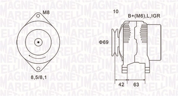 MAGNETI MARELLI Generátor MQA1600_MM