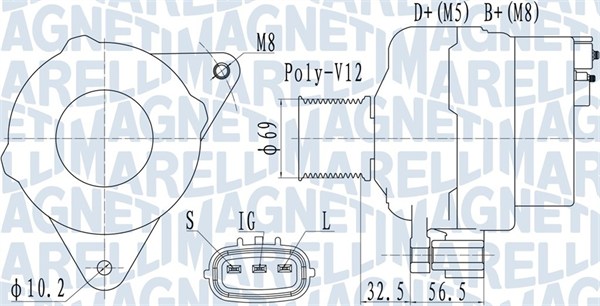 MAGNETI MARELLI Generátor MQA1633_MM