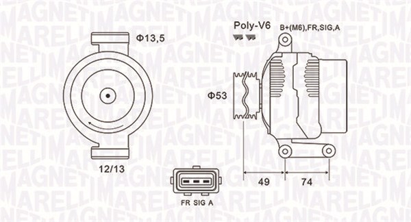 MAGNETI MARELLI Generátor MQA1635_MM