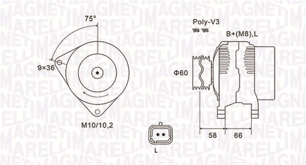 MAGNETI MARELLI Generátor MQA1637_MM