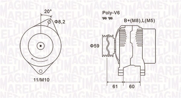 MAGNETI MARELLI Generátor MQA1643_MM