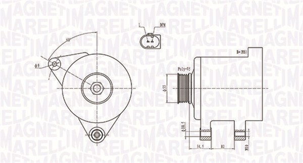 MAGNETI MARELLI Generátor MQA1664_MM