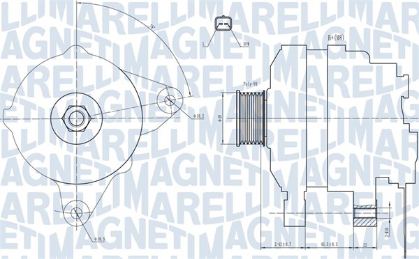 MAGNETI MARELLI Generátor MQA1665_MM