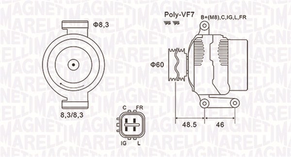 MAGNETI MARELLI Generátor MQA1726_MM