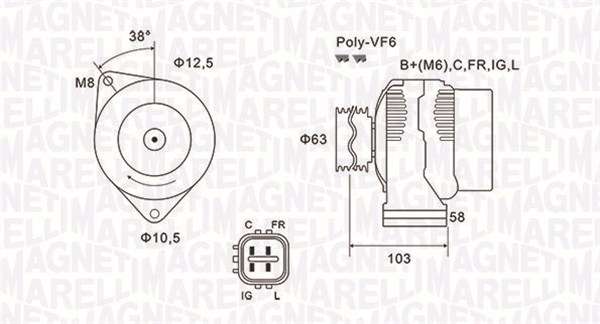 MAGNETI MARELLI Generátor MQA1727_MM