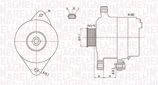 MAGNETI MARELLI Generátor MQA1800_MM