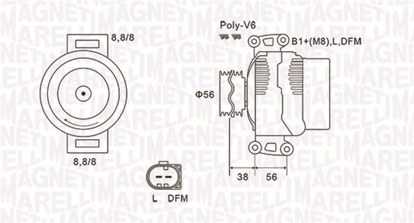 MAGNETI MARELLI Generátor MQA1811_MM