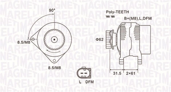 MAGNETI MARELLI Generátor MQA1820_MM