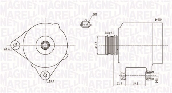 MAGNETI MARELLI Generátor MQA1860_MM