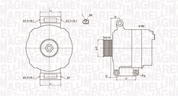 MAGNETI MARELLI Generátor MQA1867_MM