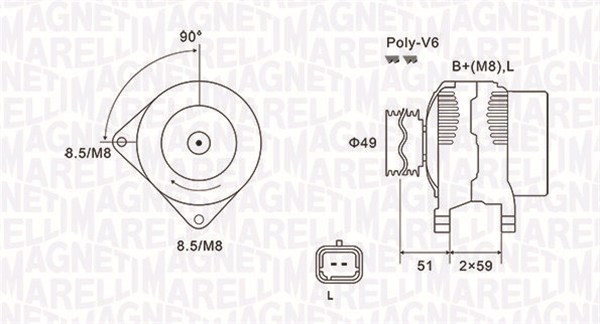 MAGNETI MARELLI Generátor MQA1881_MM