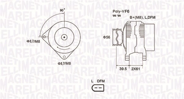 MAGNETI MARELLI Generátor MQA1912_MM