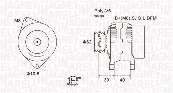 MAGNETI MARELLI Generátor MQA1964_MM