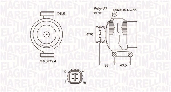 MAGNETI MARELLI Generátor MQA1980_MM