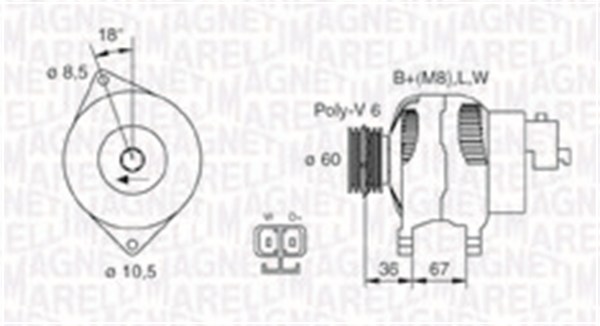 MAGNETI MARELLI Generátor, felújított MQA1521_MM