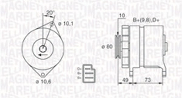 MAGNETI MARELLI Generátor MQA77_MM