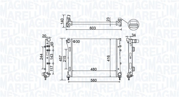 MAGNETI MARELLI Vízhűtő BM1511_MM