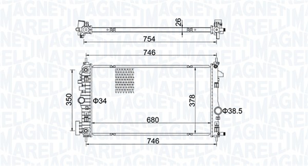 MAGNETI MARELLI Vízhűtő BM1523_MM