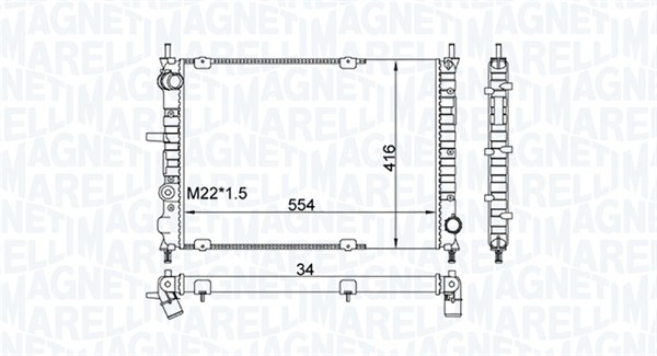 MAGNETI MARELLI Vízhűtő BM1543_MM