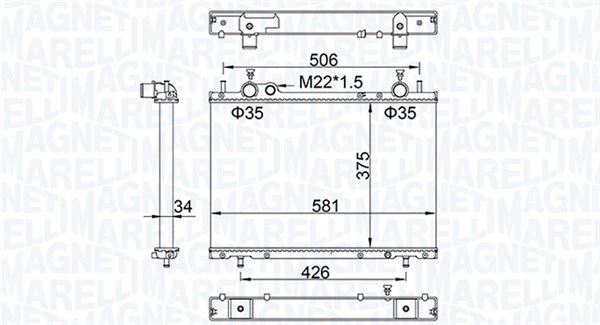 MAGNETI MARELLI Vízhűtő BM1548_MM