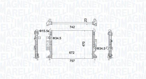 MAGNETI MARELLI Vízhűtő BM1553_MM