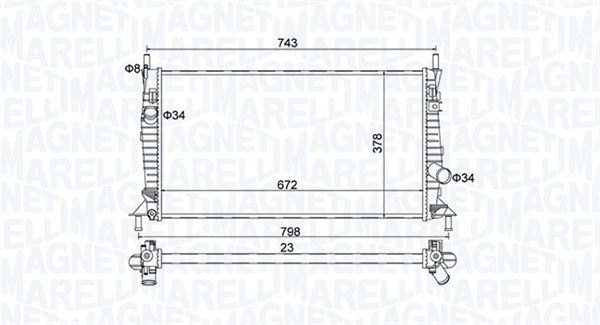 MAGNETI MARELLI Vízhűtő BM1574_MM