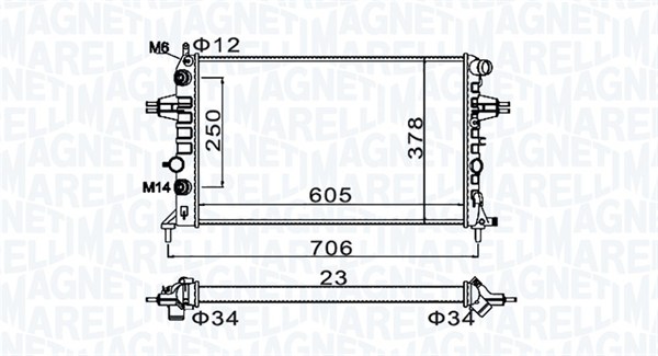 MAGNETI MARELLI Vízhűtő BM1582_MM