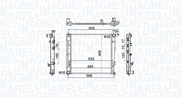 MAGNETI MARELLI Vízhűtő BM1605_MM