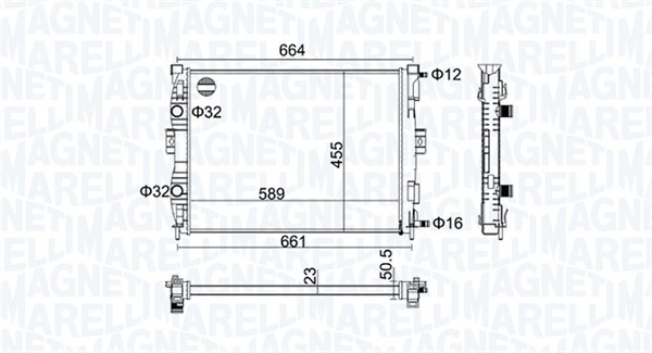 MAGNETI MARELLI Vízhűtő BM1606_MM