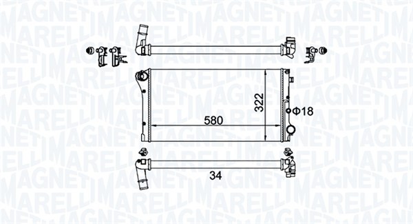 MAGNETI MARELLI Vízhűtő BM1615_MM