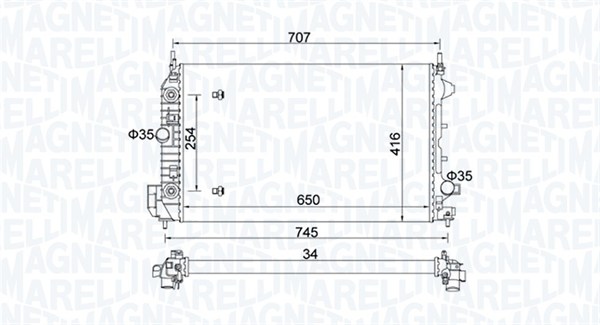 MAGNETI MARELLI Vízhűtő BM1625_MM