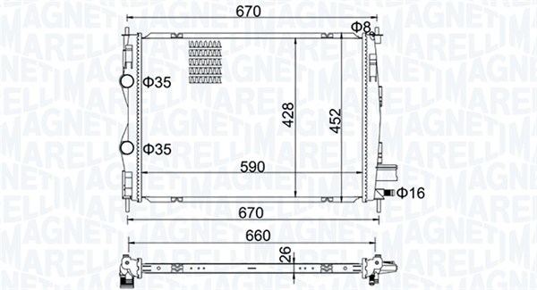 MAGNETI MARELLI Vízhűtő BM1626_MM