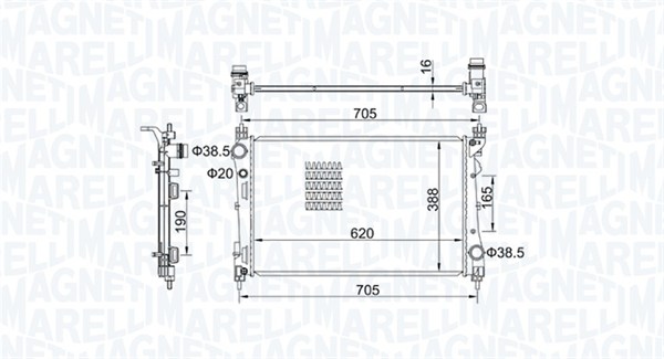 MAGNETI MARELLI Vízhűtő BM1631_MM